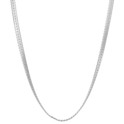 Sterling Silver Solid Herringbone Chain Necklace