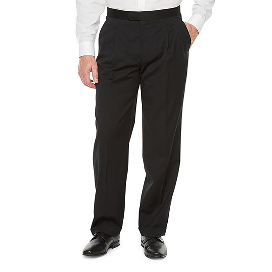 Stafford Travel Mens Big and Tall Classic Fit Tuxedo Pants