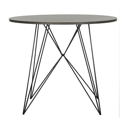 Marino Collection Round Wood-Top Dining Table, One Size, Gray