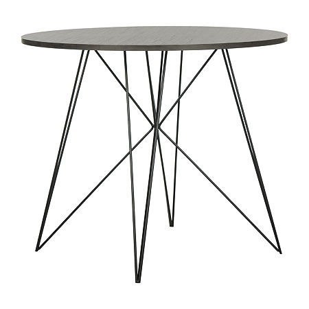 Marino Collection Round Wood-Top Dining Table, One Size, Gray