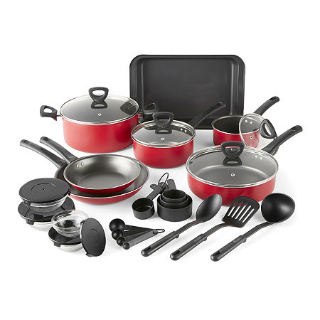 Cooks 30-pc Aluminum Non-Stick Cookware Set, One Size, Red