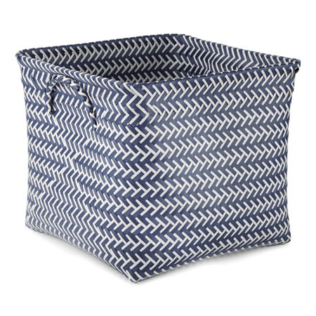 Enchante Woven Resin Decorative Storage Basket, One Size, Blue