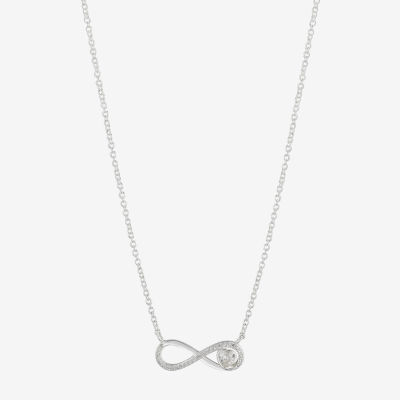 Gratitude & Grace Pure Silver Over Brass 16 Inch Link Heart Infinity Pendant Necklace
