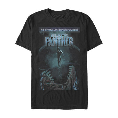 Mens Crew Neck Short Sleeve Classic Fit Marvel Black Panther Graphic T-Shirt