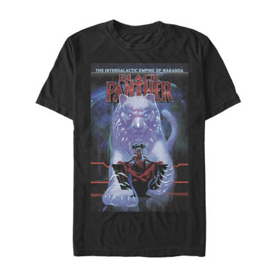 Mens Crew Neck Short Sleeve Classic Fit Marvel Black Panther Graphic T-Shirt