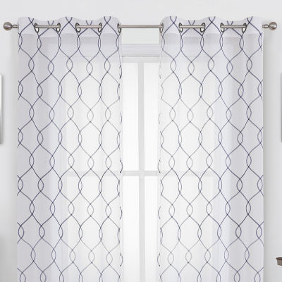 Regal Home Annabelle Sheer Grommet Top Set of 2 Curtain Panel