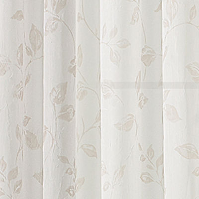 Regal Home Crushed Voile Leaves Print Grommet Top Sheer Single Curtain Panel