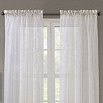 Regal Home Embroidered Voile Embroidered Sheer Rod Pocket Curtain Panel