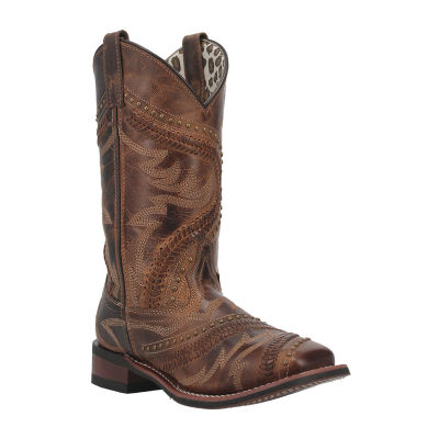 Laredo Womens Charli Flat Heel Cowboy Boots, Color Tan JCPenney