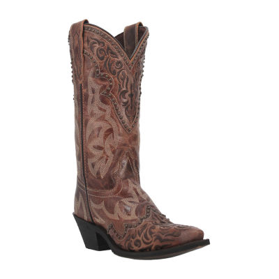 Laredo Womens Braylynn Block Heel Cowboy Boots, Color Brown JCPenney
