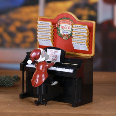 Magical Maestro Mouse Animated Christmas Figurine