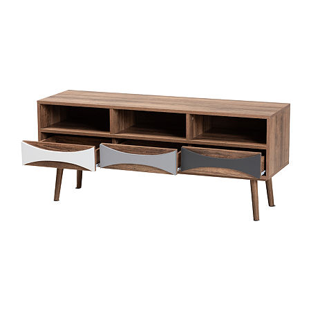 Leane 3 Shelves Tv Stands, One Size, Brown