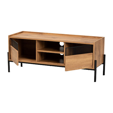 Tasman 4 Shelves TV Stand, One Size, Brown -  Baxton Studio, 79412680026