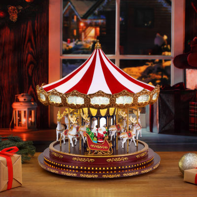 Deluxe Christmas Carousel Animated Tabletop Decor