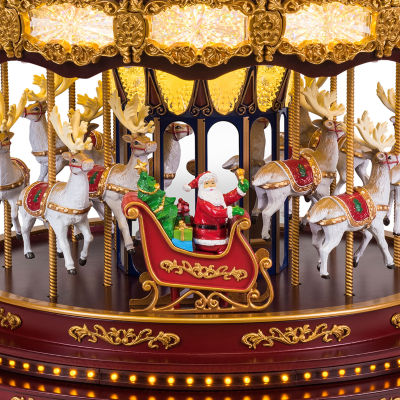 Deluxe Christmas Carousel Animated Tabletop Decor