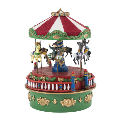 Mini Carnival Carousel Animated Music Box Christmas Tabletop Decor