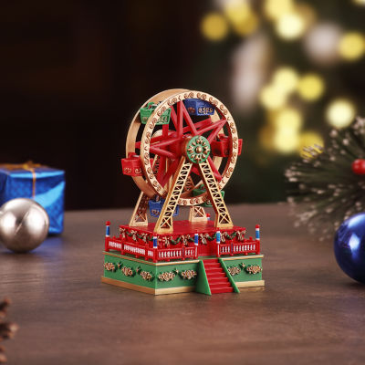 Mini Carnival Ferris Wheel Animated Music Box Christmas Tabletop Decor