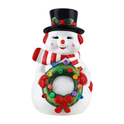 Lighted Nostalgic Ceramic Snowman Figurine, Color Brown JCPenney