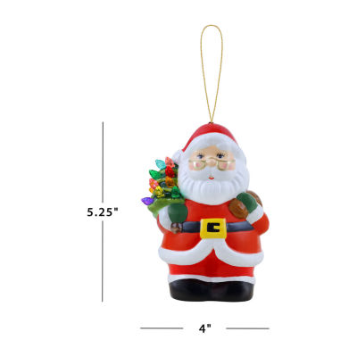 Lighted Mini Nostalgic Ceramic Santa Christmas Ornament