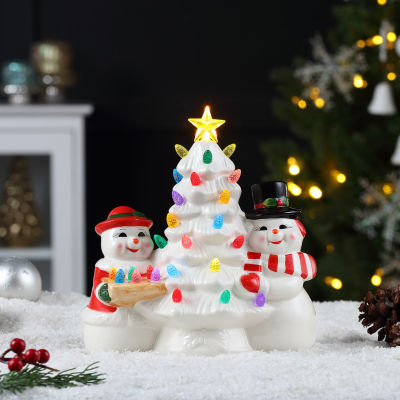 Nostalgic Mr. & Mrs. Snowman Christmas Tabletop Tree