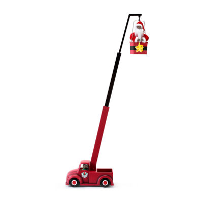 African American North Pole Lighting Crew Animated Christmas Tabletop