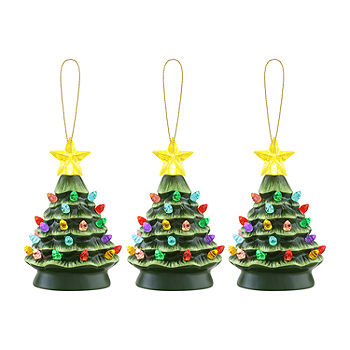 Candy Cane Glass Christmas Ornaments- Set of 6 Holiday Mini Tree Decorations, by Current