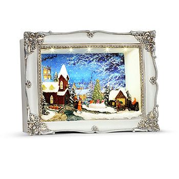 Animated Shadow Box Church Scene Christmas Village, Color: White - JCPenney