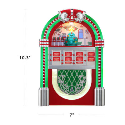 Lighted Vintage Christmas Jukebox Tabletop Decor