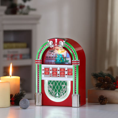 Lighted Vintage Christmas Jukebox Tabletop Decor