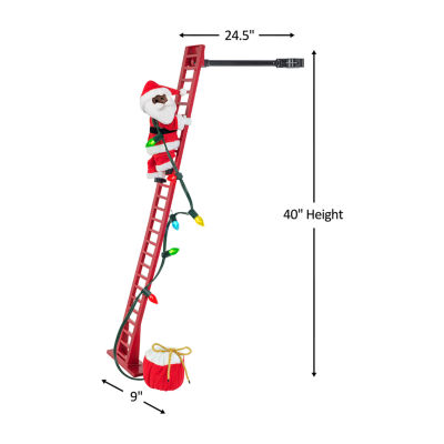 Plush Super Climbing  African American Santa Animated Christmas Tabletop Decor