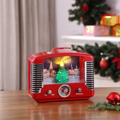 Nostalgic Tree Music Playing Radio Christmas Tabletop Decor