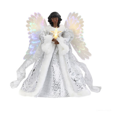 Fiber Optic African American Angel Christmas Tree Topper