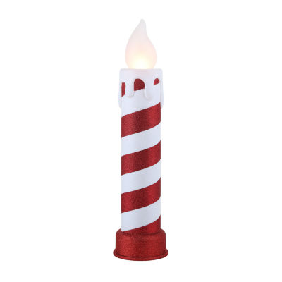 Mr. Christmas 24" LED Red And White Striped Blow Mold Candle