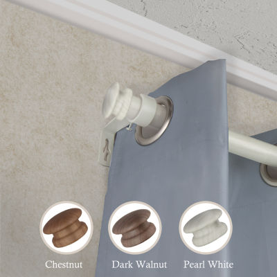 Rod Desyne Mare Faux Wood 1 IN Adjustable Curtain Rod