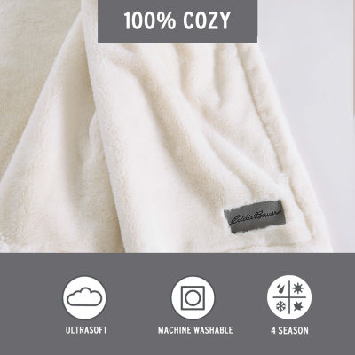 Eddie Bauer Fur Like Washable Lightweight Throw