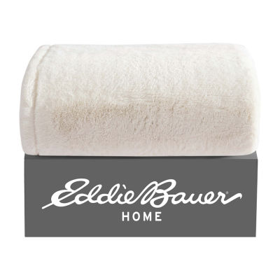 Eddie Bauer Fur Like Washable Lightweight Throw