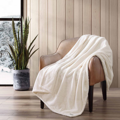 Eddie Bauer Fur Like Washable Lightweight Throw