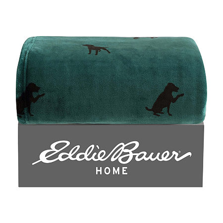 Eddie Bauer Buddy The Dog Lightweight Throw, One Size, Green