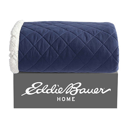 Eddie Bauer Essential 90gsm Lightweight Throw, One Size, Blue