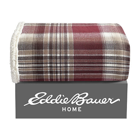 Eddie Bauer Twin Lakes Lightweight Throw, One Size, Red