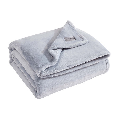 Eddie Bauer Ultra Lux Plush Reversible Lightweight Throw, One Size, Gray