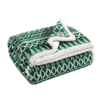 Eddie Bauer Alpine Fair Isle Reversible Lightweight Throw