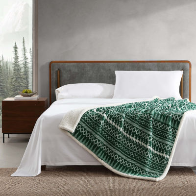 Eddie Bauer Alpine Fair Isle Reversible Lightweight Throw