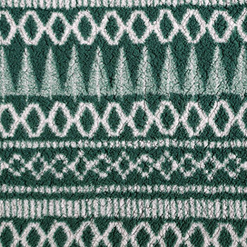 EDDIE BAUER Fair Isle Silver Ikat Sherpa Reverse Throw Blanket 201343 - The  Home Depot