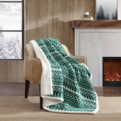 Eddie Bauer Alpine Fair Isle Reversible Lightweight Throw