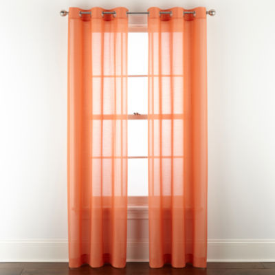 Home Expressions Remy Solid Sheer Grommet Top Single Curtain Panel