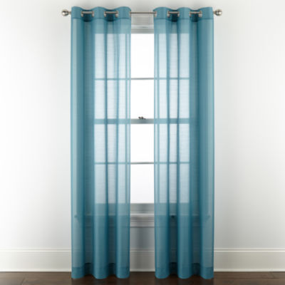 Home Expressions Remy Solid Grommet Top Sheer Single Curtain Panel
