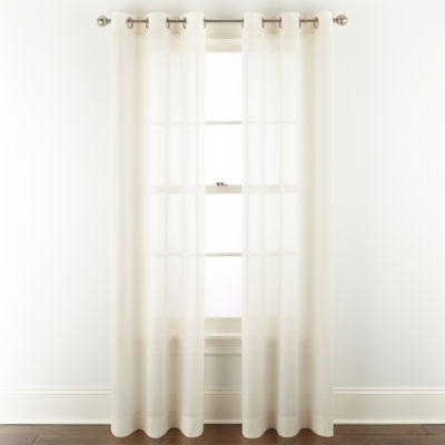 Home Expressions Remy Solid Sheer Grommet Top Single Curtain Panel