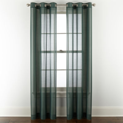 Home Expressions Remy Solid Grommet Top Sheer Single Curtain Panel