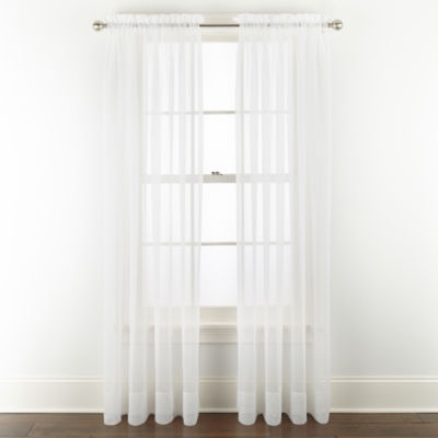 Liz Claiborne Lisette Sheer Rod Pocket Single Curtain Panel